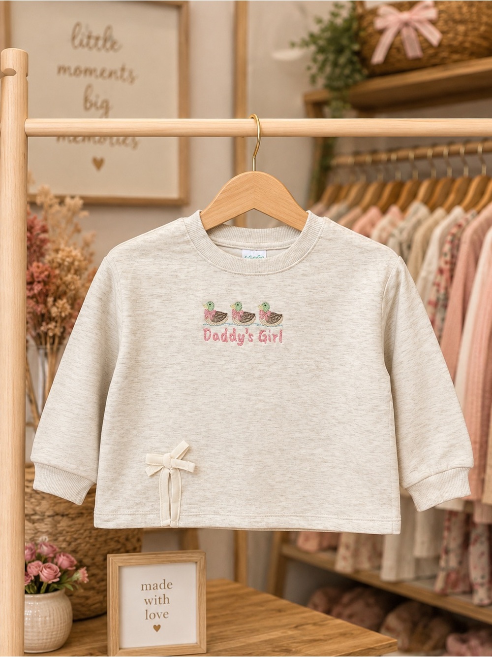 Custom embroidered daddy’s girl sweater